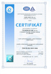 Certifikát ČSN EN ISO 9001-2009